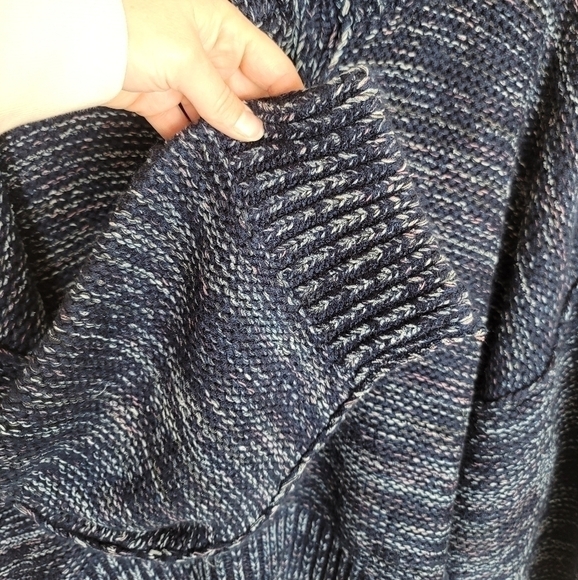 Anthropologie Pilcro Mega Henley Sweater Button Up Blue Heathered Knit, SZ 3XL - Picture 8 of 14